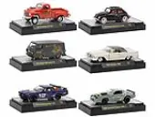 ""Auto Meets"" Set of 6 Cars IN DISPLAY CASES Release 76 Limited Edition 1/64 Diecast Model Cars by M2 Machines
