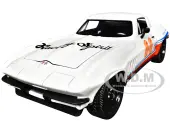 1966 Chevrolet Corvette 66 ""Racing Spirit"" White with Graphics ""Bigtime Muscle"" Series 1/24 Diecast Model Car by Jada