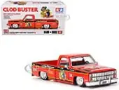 Chevrolet Silverado Pickup Truck ""Clod Buster"" Orange with Black Stripes (Designed by Jun Imai) ""Tamiya x Kaido House"" Special 1/64 Diecast Model Car