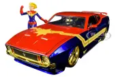 1973 Ford Mustang Mach 1 with Captain Marvel Diecast Figurine ""Avengers"" ""Marvel"" Series 1/24 Diecast Model Car by Jada