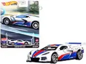 Chevrolet Corvette C8.R Pearl White with Red and Blue Stripes ""American Scene"" ""Car Culture"" Series Diecast Model Car by Hot Wheels