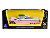 1955 Ford Crown Victoria Pink and White 1/43 Diecast Model Car by Road Signature