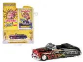 1950 Mercury Eight Convertible Lowrider Black with Flames ""Menacing Monica"" ""Garbage Pail Kids"" Series 7 1/64 Diecast Model Car by Greenlight