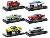 ""Auto Meets"" Set of 6 Cars IN DISPLAY CASES Release 87 Limited Edition 1/64 Diecast Model Cars by M2 Machines