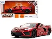 2020 Chevrolet Corvette Stingray C8 Candy Red ""Bigtime Muscle"" 1/24 Diecast Model Car by Jada