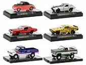 ""Auto-Thentics"" 6 piece Set Release 87 IN DISPLAY CASES Limited Edition 1/64 Diecast Model Cars by M2 Machines