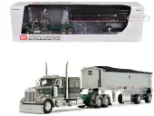 Kenworth W900L with 60"" Flat Top Sleeper and MAC Coal End Dump Trailer ""D&amp;D Hauling &amp; Excavating"" Tan Metallic with Green Stripes 1/64 Diecas