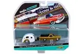 1967 Chevrolet El Camino with Traveler Trailer Gold Tow &amp; Go 1/64 Diecast Model by Maisto