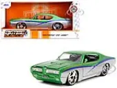 1969 Pontiac GTO Judge Green Metallic and Silver with Stripes ""Bigtime Muscle"" Series 1/24 Diecast Model Car by Jada