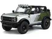 2022 Ford Bronco ""By RTR"" Silver Metallic and Black with Graphics 1/18 Model Car by GT Spirit