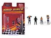 ""Grid Girls"" 5 piece Diecast Figure Set (4 People Figures 1 Umbrella) Limited Edition to 3600 pieces Worldwide for 1/64 Scale Models by American Dior