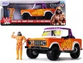 1973 Ford Bronco Pickup Truck with ""Macho Man"" Randy Savage Diecast Figurine ""WWE"" 1/24 Diecast Model Car by Jada