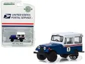 1971 Jeep DJ-5 Blue and White ""United States Postal Service"" (USPS) ""Hobby Exclusive"" 1/64 Diecast Model Car by Greenlight