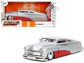 1951 Mercury Silver Metallic and Red with Flame Graphics and Red Interior ""Bigtime Muscle"" Series 1/24 Diecast Model Car by Jada