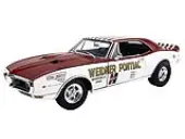 1968 Pontiac Firebird ""First Ram Air II - Weidner Pontiac"" White and Red with Stripes Limited Edition to 306 pieces Worldwide 1/18 Diecast Model Car
