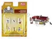""Western Style"" 6 piece Diecast Set (4 Figurines and 2 Accessories) for 1/64 Scale Models by American Diorama