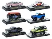 ""Auto-Thentics"" 6 piece Set Release 98 IN DISPLAY CASES Limited Edition 1/64 Diecast Model Cars by M2 Machines
