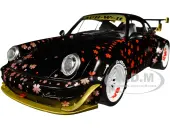 2021 RWB Aoki Matt Black with Cherry Blossom Graphics ""Rauh WeltBegriff"" 1/18 Diecast Model Car by Solido
