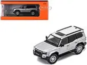 Toyota Land Cruiser Prado 250 Silver Metallic with White Top 1/64 Diecast Model Car by GCD