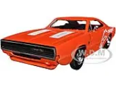 1968 Dodge Charger R/T SRT Orange with White Stripes and Graphics ""Bigtime Muscle"" Series 1/24 Diecast Model Car by Jada