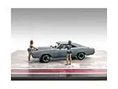 ""Car Wash Girls"" Set 2 Jessica and Jennifer 2 Piece Figure Set for 1/43 Scale Models by American Diorama