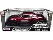 2018 Dodge Challenger SRT Hellcat Widebody Burgundy Metallic ""Die-Cast Collection"" Series 1/24 Diecast Model Car by Motormax