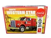 Skill 3 Model Kit White Western Star Semi Truck Tractor ""Coca-Cola"" 1/25 Scale Model by AMT