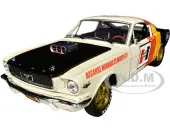 1966 Ford Mustang Fastback 22 Off White and Black with Red and Yellow Stripes ""Hurst Shifters"" Limited Edition to 6000 pieces Worldwide 1/24 Diecast