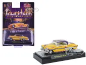 1954 Chevrolet Bel Air ""Lowriders"" Yellow Metallic with Stripes and Silver Stripes Top and White Interior Limited Edition to 3300 pieces Worldwide 1/