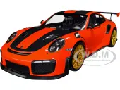 2018 Porsche 911 GT2RS (991.2) Weissach Package Orange with Carbon Stripes and Golden Magnesium Wheels Limited Edition to 300 pieces Worldwide 1/18 D