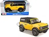 2021 Ford Bronco Badlands Yellow with Black Top ""Special Edition"" 1/24 Diecast Model Car by Maisto