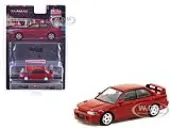 Mitsubishi Lancer GSR Evolution II RHD (Right Hand Drive) Red with Tarmac Cards ""Global64"" Series 1/64 Diecast Model by Tarmac Works