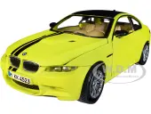 BMW M3 Coupe Neon Yellow with Matt Black Top and Stripes ""GT Racing"" Series 1/24 Diecast Model Car by Motormax
