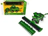 John Deere X9 1100 Tracked Combine with 16-Row Corn Head and Draper Grain Head Green ""Prestige Collection"" 1/64 Diecast Model by ERTL TOMY