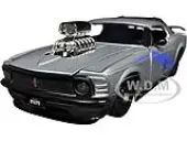 1970 Ford Mustang Boss 429 Silver Metallic ""Highway Drag - Drag Trooper"" ""Bigtime Muscle"" Series 1/24 Diecast Model Car by Jada
