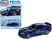 2018 Chevrolet Camaro ZL1 Hyper Blue Metallic ""Modern Muscle"" Limited Edition to 13000 pieces Worldwide 1/64 Diecast Model Car by Auto World