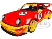 2016 RWB Bodykit 17 ""Matys Idlers"" Red and Yellow with Graphics 1/18 Diecast Model Car by Solido