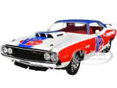 1970 Dodge Challenger R/T Hemi White with Red and Blue Stripes with Red Interior ""VP Racing"" Limited Edition to 5710 pieces Worldwide 1/24 Diecast Mo
