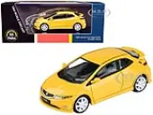 2007 Honda Civic Type R FN2 Sunlight Yellow 1/64 Diecast Model Car by Paragon Models