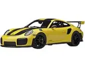 Porsche 911 (991.2) GT2 RS Weissach Package Racing Yellow with Carbon Stripes 1/18 Model Car by Autoart