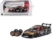 Nissan Skyline LB-ER34 ""Super Silhouette"" RHD (Right Hand Drive) 5 Brushed Bronze and Black with Extra Wheels 1/64 Diecast Model Car by CM Model