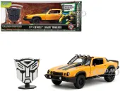 1977 Chevrolet Camaro Off-Road Version ""Bumblebee"" Yellow Metallic with Black Stripes and Transformers Logo Diecast Statue ""Transformers Rise of the