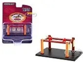 Adjustable Four-Post Lift ""Busted Knuckle Garage"" Red and Yellow ""Four-Post Lifts"" Series 6 1/64 Diecast Model by Greenlight