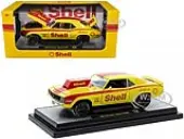 1969 Chevrolet Camaro SS/RS ""Shell Oil"" Yellow with Red Stripes Limited Edition to 6550 pieces Worldwide 1/24 Diecast Model Car by M2 Machines