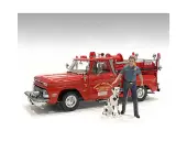 ""Firefighters"" Fire Dog Training Figures (Trainer and Dog) for 1/18 Scale Models by American Diorama