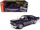 1970 Plymouth Duster 340 Violet Metallic with Black Stripes ""Mecum Auctions"" ""American Muscle"" Series 1/18 Diecast Model Car by Auto World