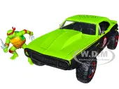 1967 Chevrolet Camaro Offroad Bright Green and Matt Black (Dirty Version) and Raphael Diecast Figure ""Teenage Mutant Ninja Turtles"" ""Hollywood Rides""