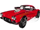 1961 Chevrolet Corvette Gasser 26 Red ""Mazmanian"" Limited Edition to 354 pieces Worldwide 1/18 Diecast Model Car by ACME