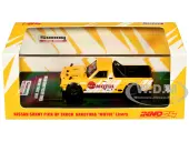 Nissan Sunny ""Hakotora"" Pickup Truck RHD (Right Hand Drive) ""Motul"" Yellow with White Stripes 1/64 Diecast Model Car by Inno Models