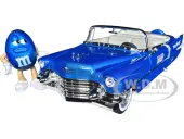 1956 Cadillac Eldorado Convertible Blue Metallic with Cream Interior ""Stay Classy"" and Blue M&amp;M Diecast Figure ""M&amp;Ms"" ""Hollywood Rides"" Serie